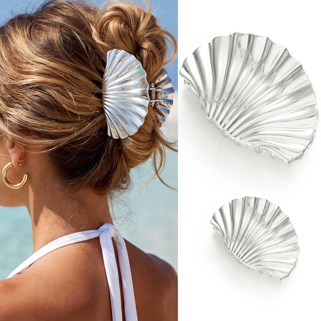 Amazon.co.jp: BARTOSI ビッグシーシェルヘアクリップ ゴールドシェル